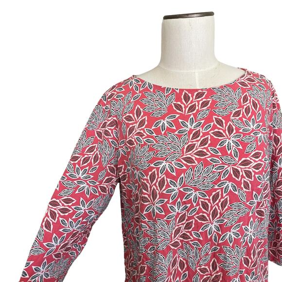 J. Jill Pullover Top Womens L Petite Multicolor Block Floral Crew Neck Tunic Tee - Picture 2 of 11